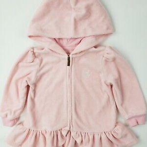 Ralph Lauren Velour Hoodie Newborn 3 6 Months Girls Pink Soft Baby Sweater